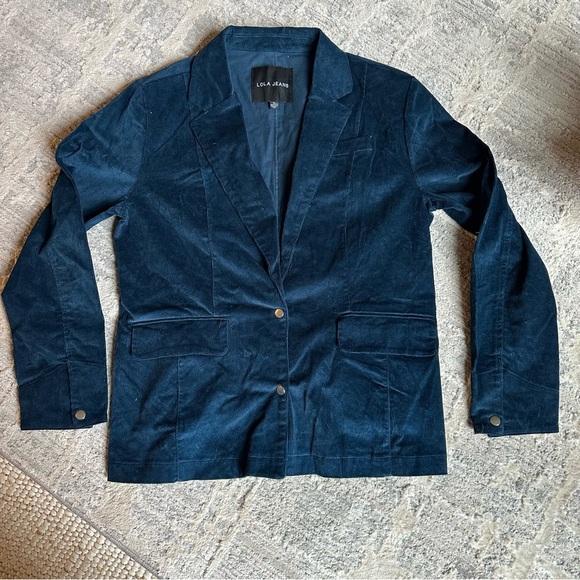 LOLA JEANS Corduroy Blazer Suit MONACO JACKET LAZURITE Blue Size XL - Picture 5 of 8